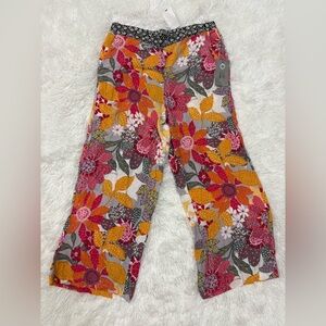 Habitat women Floral Pants - Red, Orange, Gray